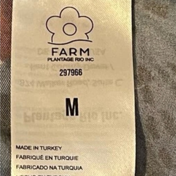 Farm Rio Tropical Botanical Animal‎ Boho Blouse Resort Top Size Medium Button Up - Picture 8 of 11